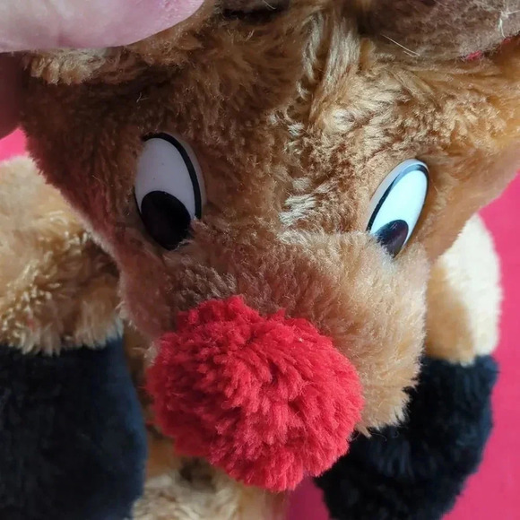 Vintage Rudolf The Red Nosed Reindeer Hand Puppet, By Animal Express, 70s - Picture 5 of 10